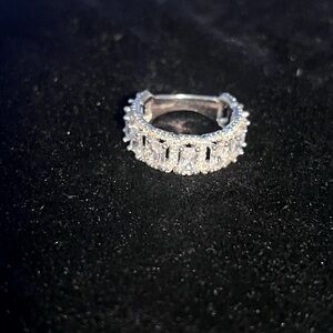 Lab created white sapphire band